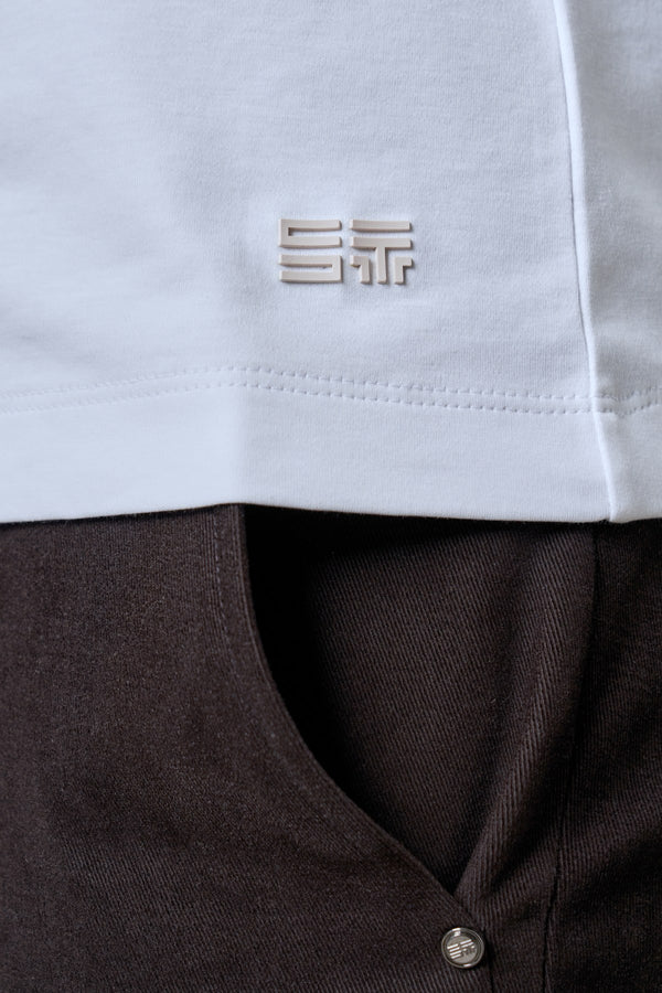 Slim Fit Erkek Bisiklet Yaka T-shirt - Beyaz