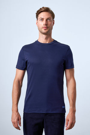 Slim Fit Erkek Bisiklet Yaka T-shirt - Lacivert