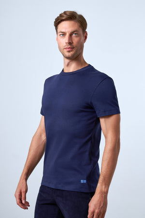 Slim Fit Erkek Bisiklet Yaka T-shirt - Lacivert