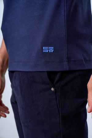 Slim Fit Erkek Bisiklet Yaka T-shirt - Lacivert