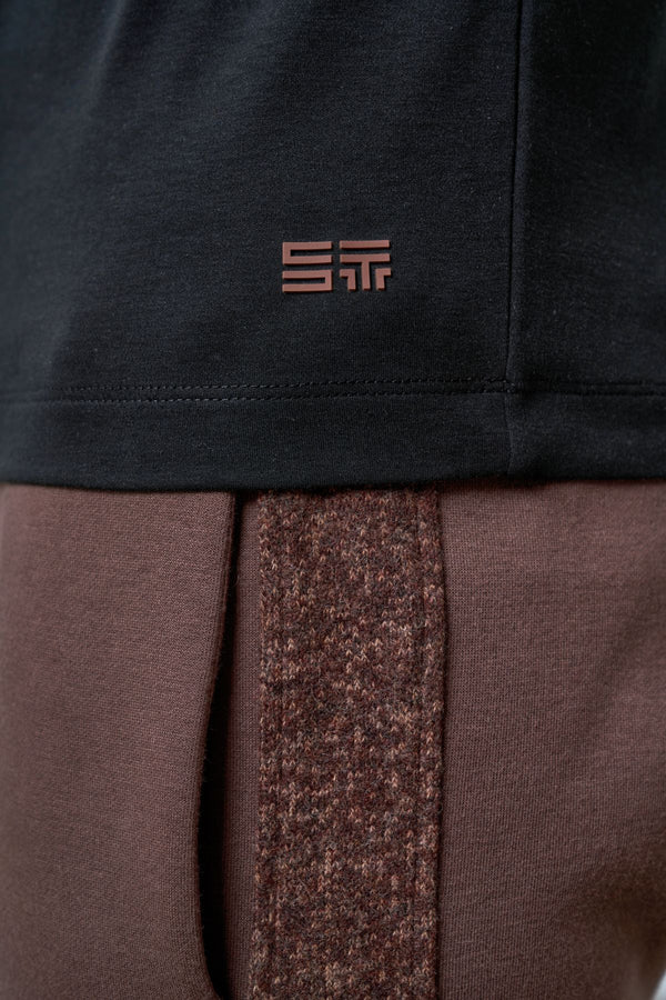 Slim Fit Erkek V Yaka T-shirt - Siyah