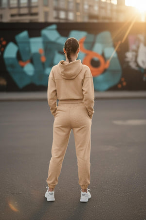 Sportempt İmza Baskılı Kadın Jogger - Bej