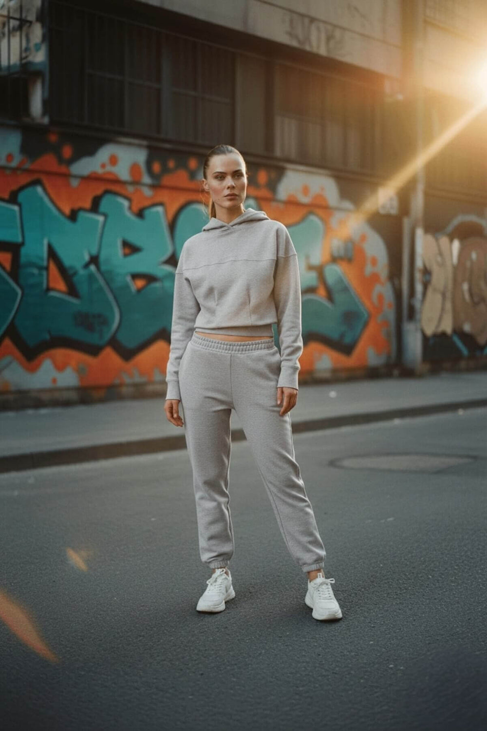 Sportempt İmza Baskılı Kadın Jogger - Gri