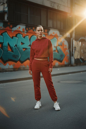 Sportempt İmza Baskılı Kadın Jogger - Kırmızı