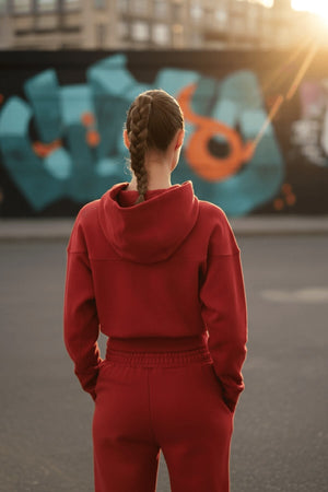 Sportempt İmza Baskılı Kadın Jogger - Kırmızı