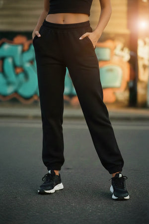 Sportempt İmza Baskılı Kadın Jogger - Siyah