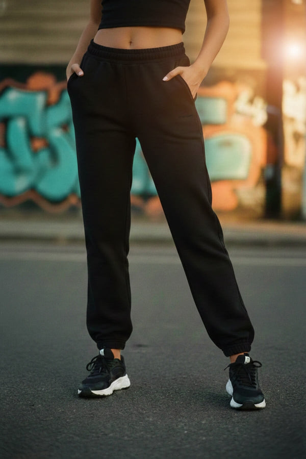 Sportempt İmza Baskılı Kadın Jogger - Siyah