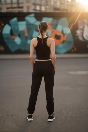 Sportempt İmza Baskılı Kadın Jogger - Siyah