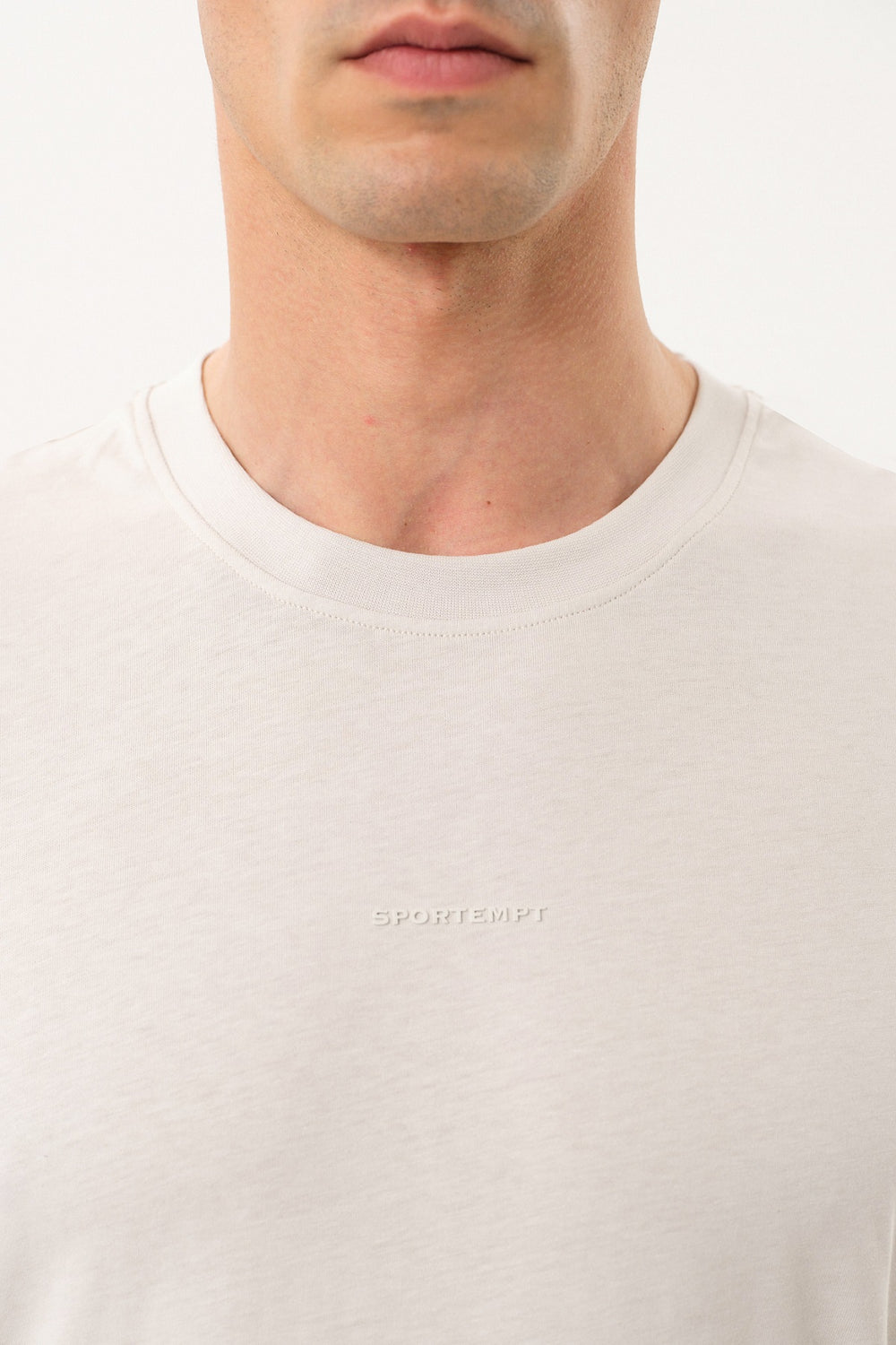 Sportempt İmzalı Oversize Erkek Bisiklet Yaka T-shirt - Gri