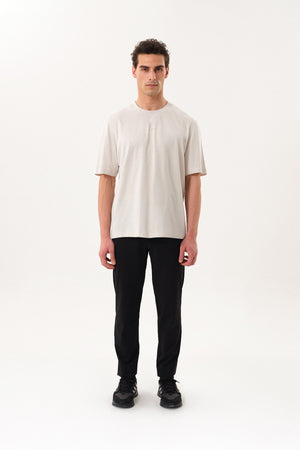 Sportempt İmzalı Oversize Erkek Bisiklet Yaka T-shirt - Gri