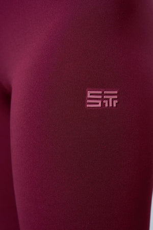 ST Logo imzalı Yüksek Bel Biker - Bordo