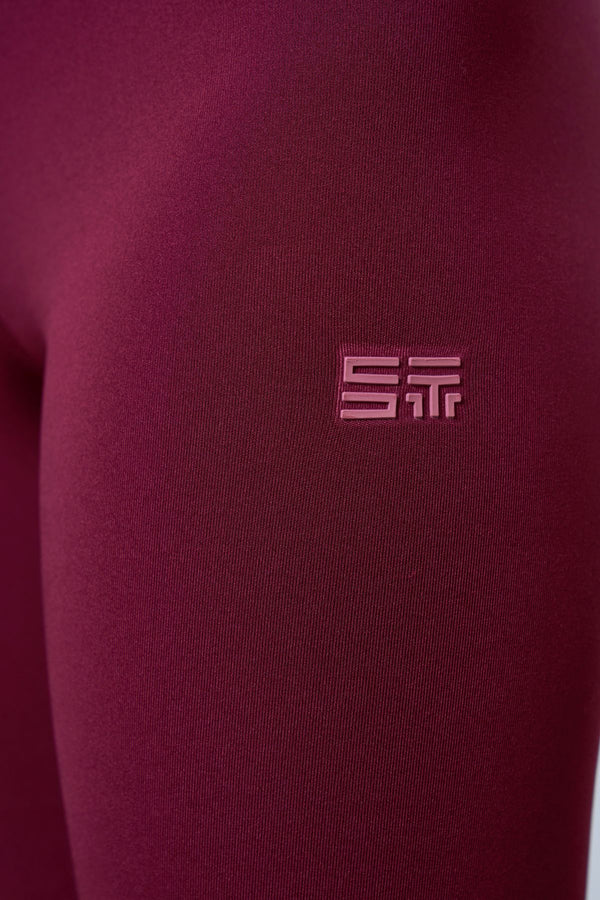 ST Logo imzalı Yüksek Bel Biker - Bordo