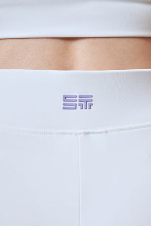 ST Logo İmzalı Yüksek Bel Flare Tayt - Ekru