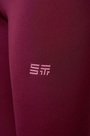 ST Logo imzalı Yüksek Bel Tayt - Bordo