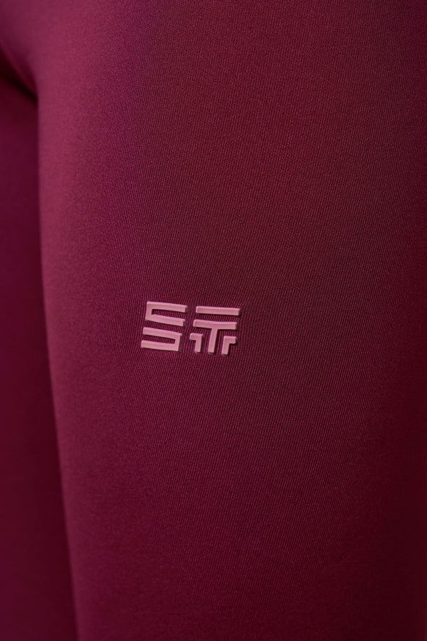 ST Logo imzalı Yüksek Bel Tayt - Bordo