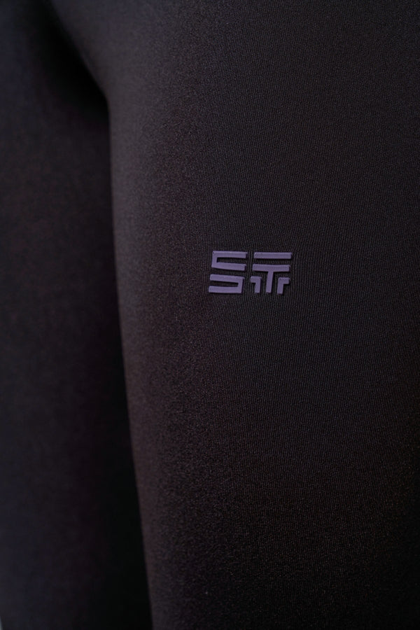 ST Logo imzalı Yüksek Bel Tayt - Siyah