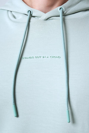 Stands Out in A Crowd Baskılı Erkek Hoodie - Açık Yeşil