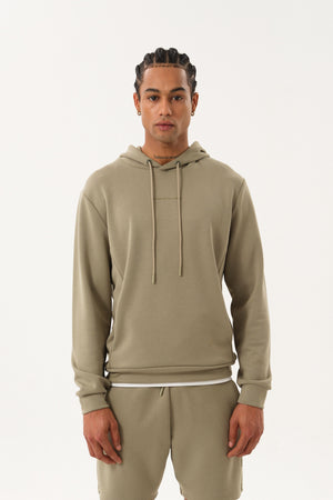 Stands Out in A Crowd İmzalı Cep Detaylı Erkek Hoodie - Haki
