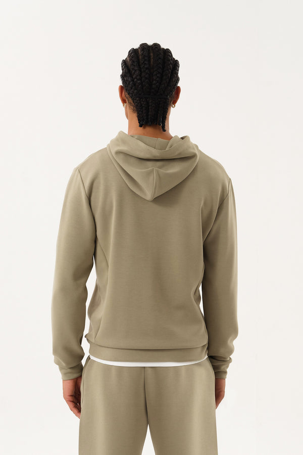 Stands Out in A Crowd İmzalı Cep Detaylı Erkek Hoodie - Haki