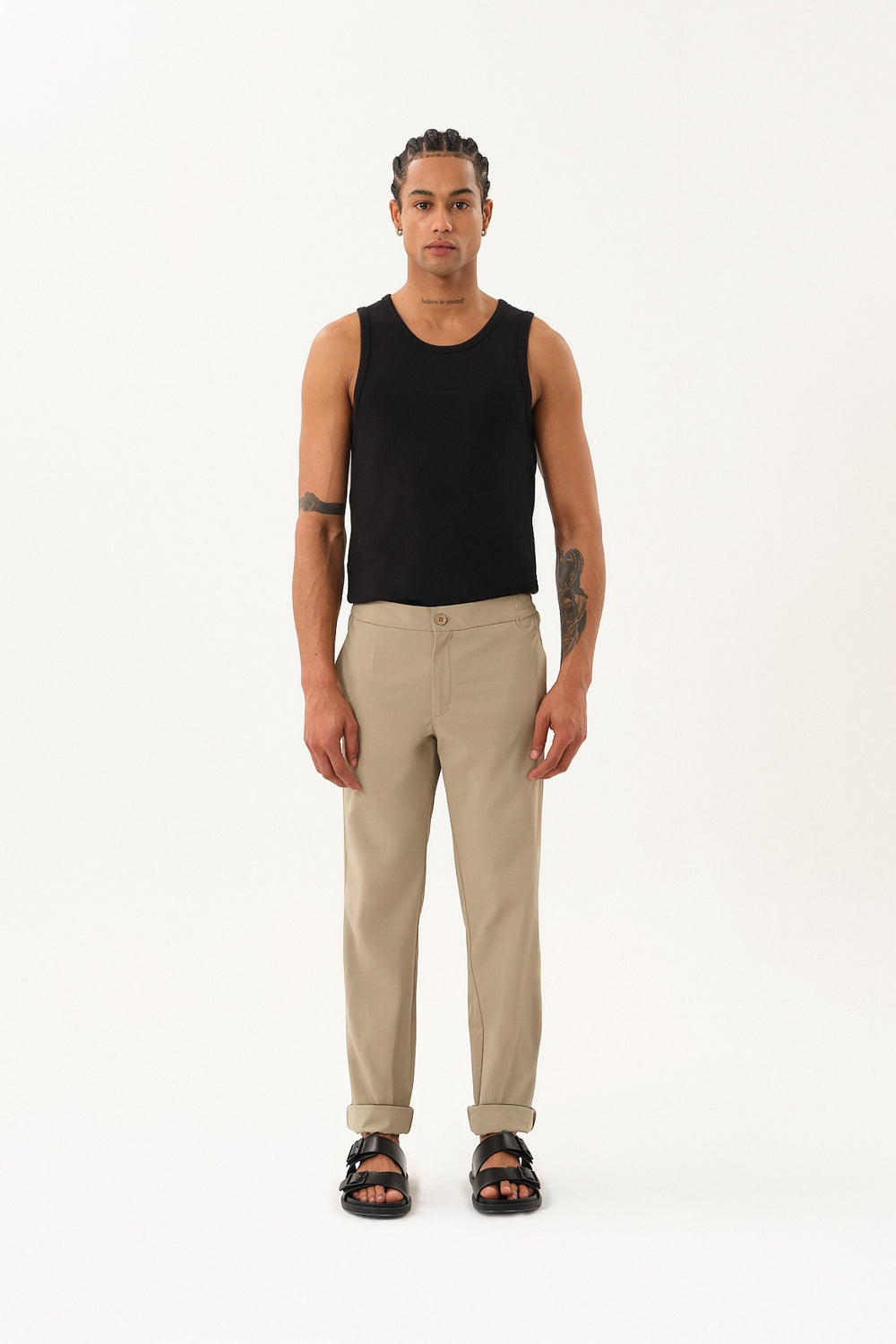 Teknik Kumaşlı Erkek Golf Pantolon - Bej