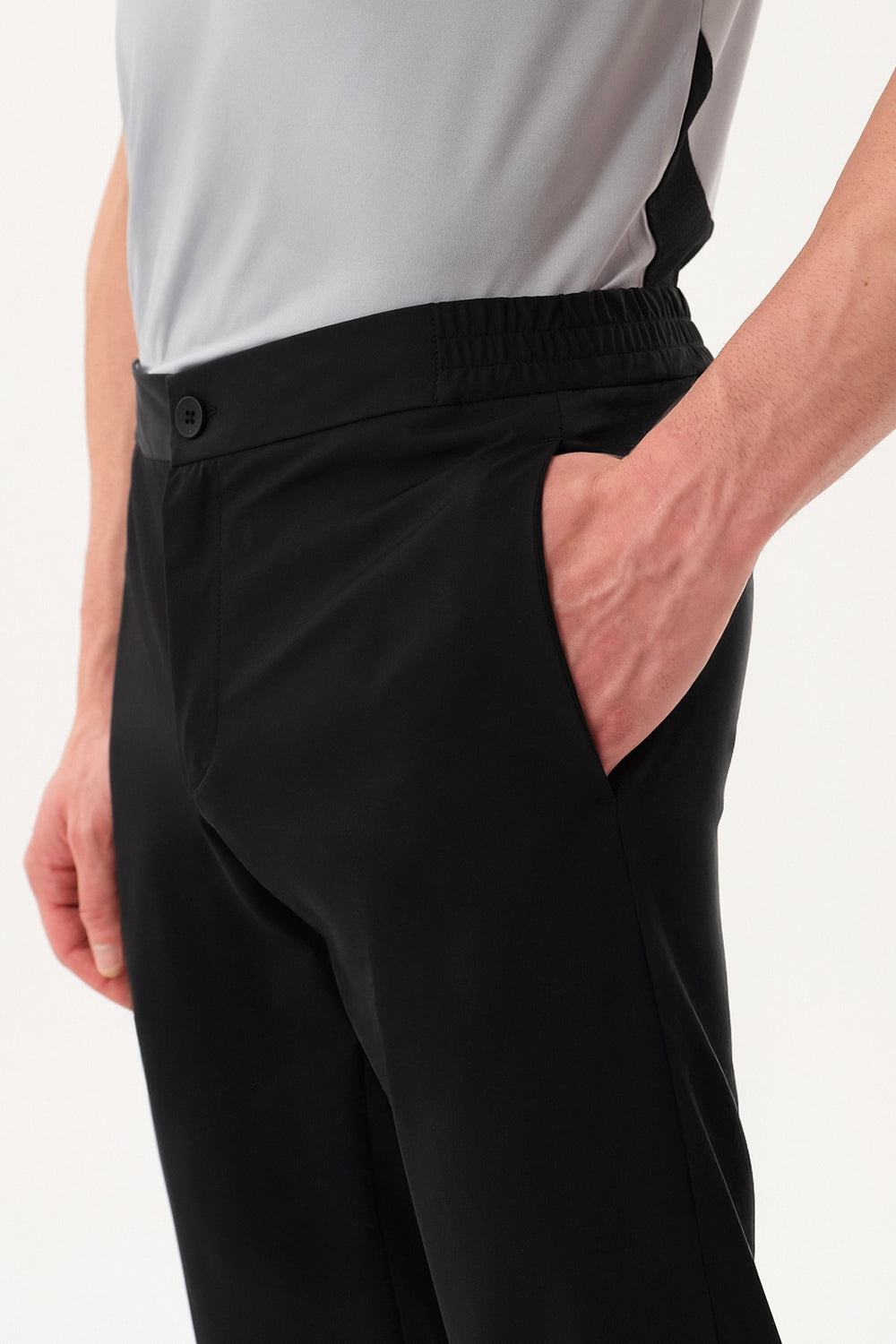 Teknik Kumaşlı Erkek Golf Pantolon - Siyah