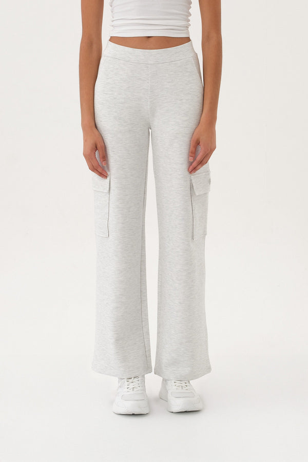 Wide-Leg  Kadın Eşofman Altı - Gri