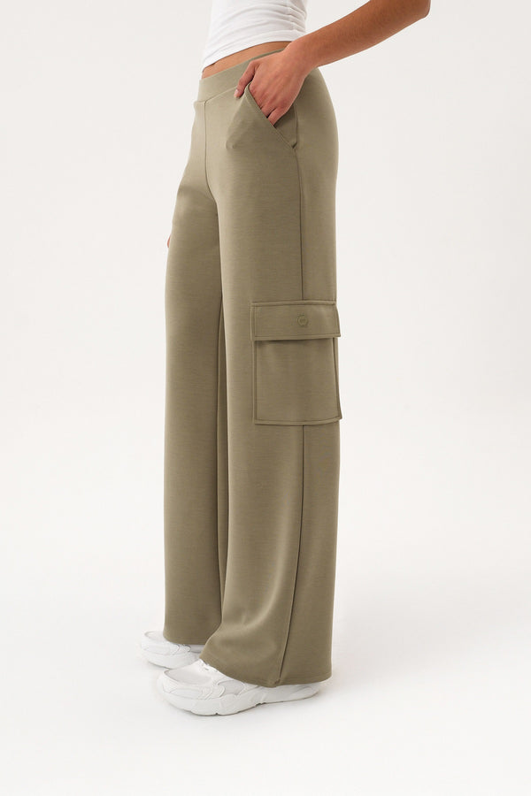 Wide-Leg Kadın Eşofman Altı - Haki