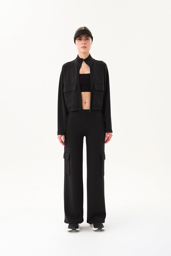 Wide-Leg Kadın Eşofman Altı - Siyah