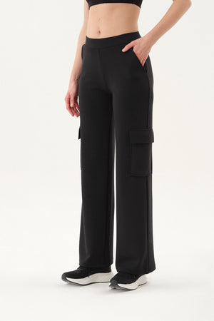 Wide-Leg Kadın Eşofman Altı - Siyah
