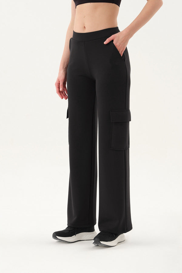 Wide-Leg Kadın Eşofman Altı - Siyah