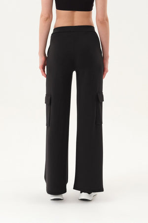 Wide-Leg Kadın Eşofman Altı - Siyah