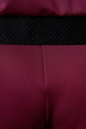 Yarım Fermuarlı Jakarlı Bel Detaylı Kapüşonlu Kadın Sweatshirt - Bordo